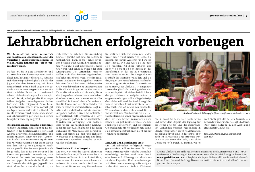 Gewerbezeitung Bülach September 2018