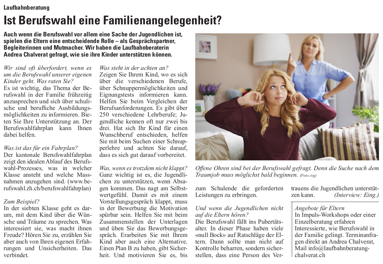 Ist Berufswahl eine Familienangelegenheit?