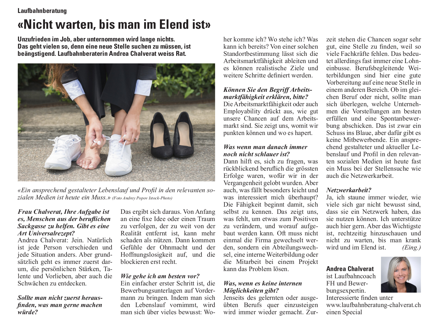 Nicht warten, bis man im Elend ist